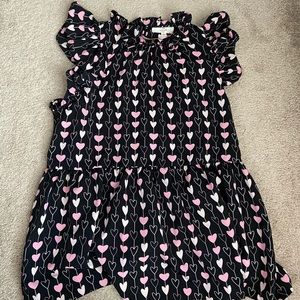 Entro Black and Pink Hearts Blouse Size L NWT